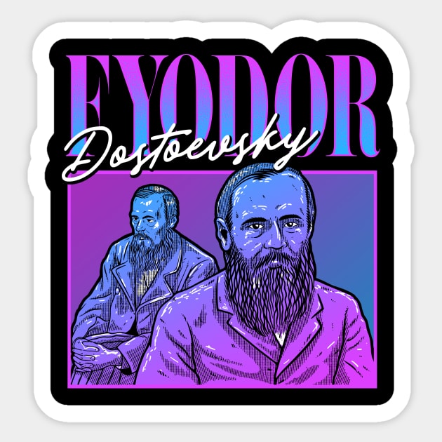 Fyodor Dostoevsky 90s Bootleg Sticker by dumbshirts